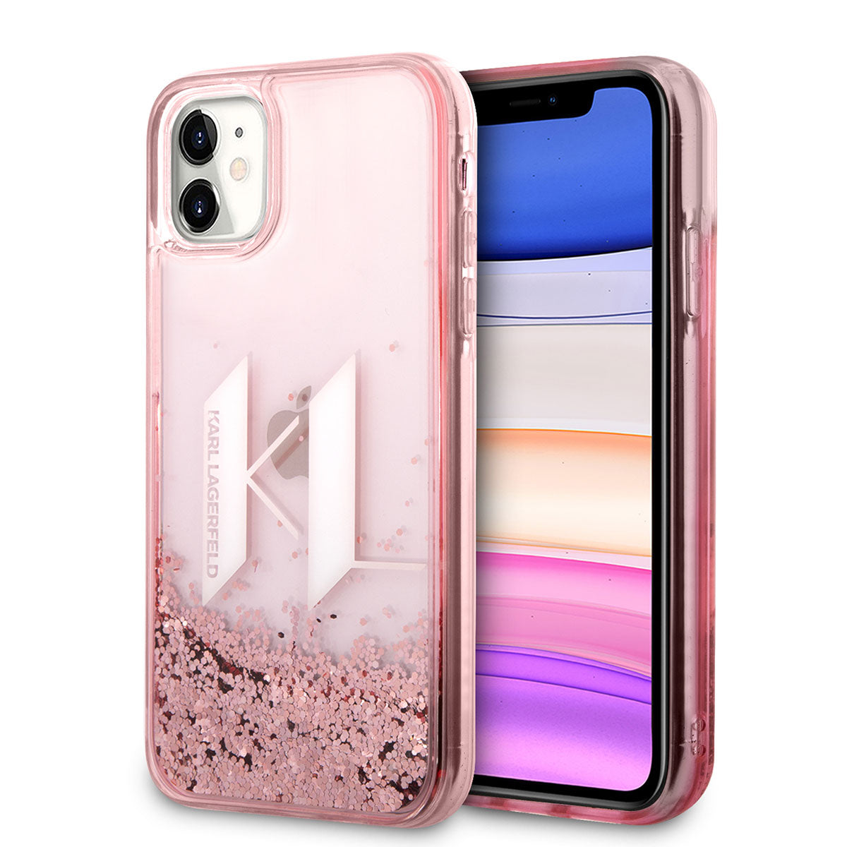 Karl Lagerfeld iPhone 11 Kılıf Sıvılı Simli Dizayn Telefon Kılıfı - 1 Karl Lagerfeld iPhone 11 Kılıf Sıvılı Simli Dizayn Telefon Kılıfı - 1